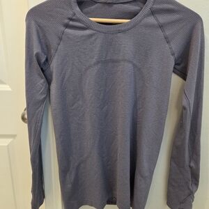 Lululemon Swift Stride Purple Sparkle Long Sleeve Shirt With Thumbholes